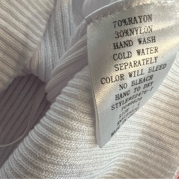 NWT Hera Collection Ribbed Crop Sweater Tank Gold Chain Straps Size S White - Picture 6 of 8